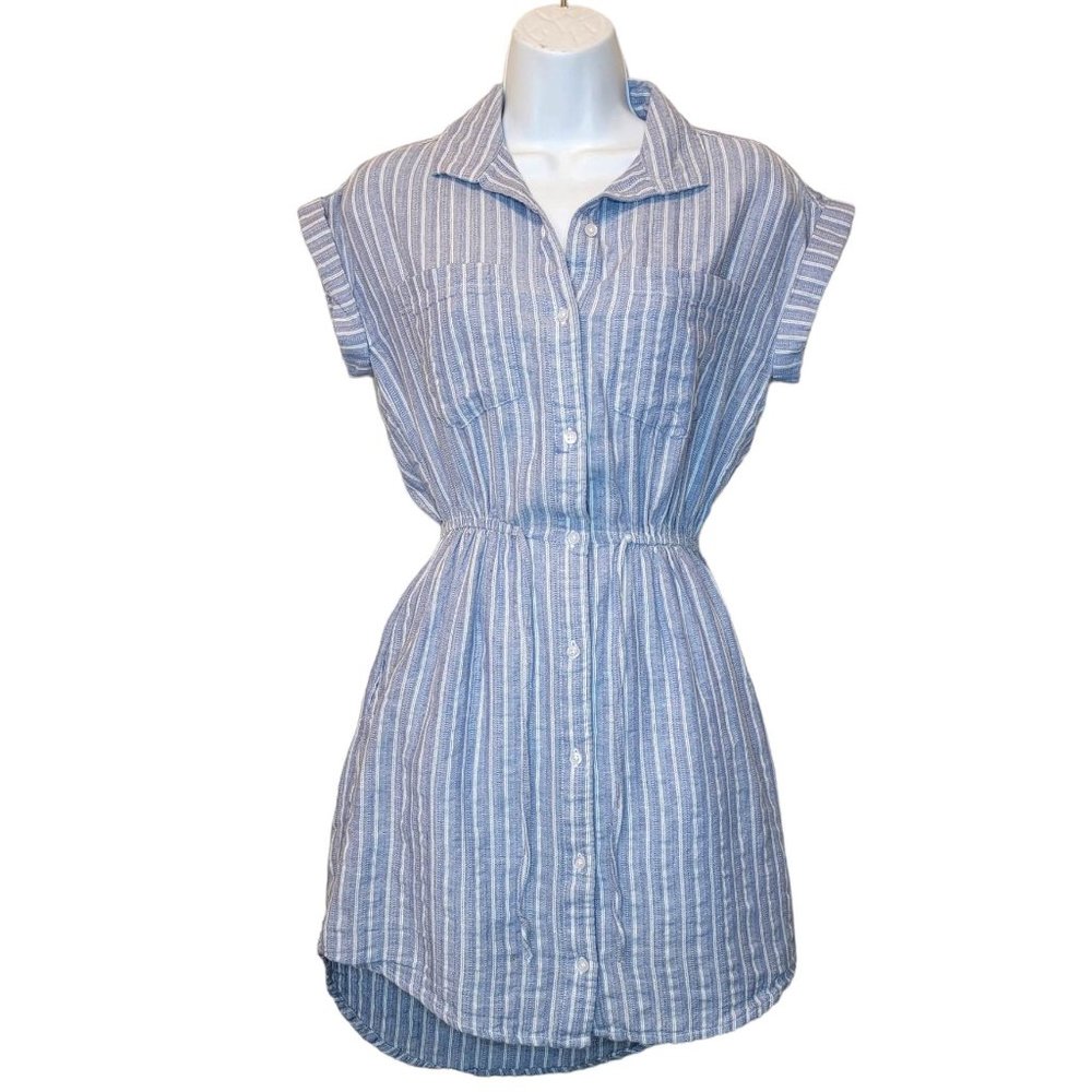 Japna: Striped Blue White Dress